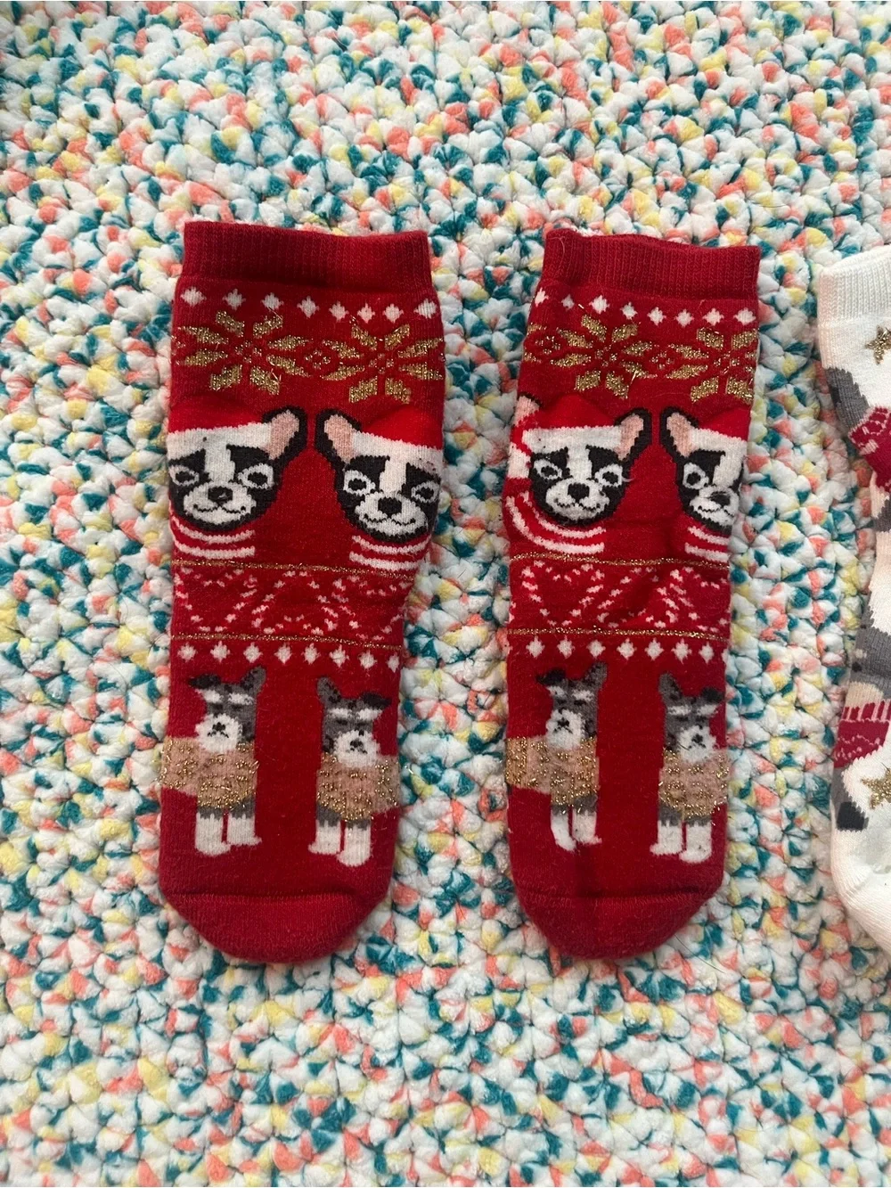 H&M Christmas dog kids socks